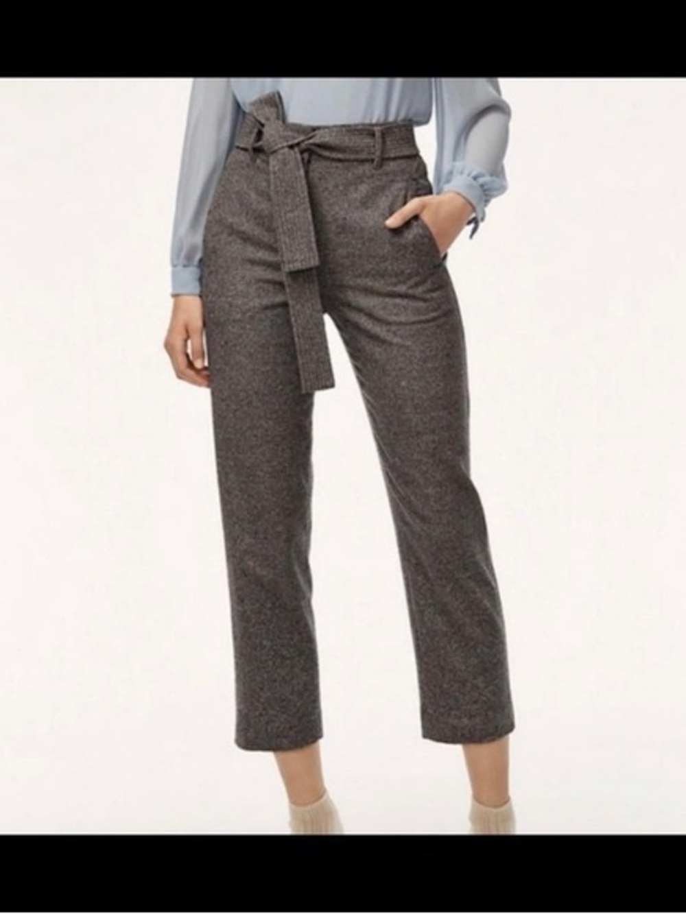 Wilfred High-Rise Tie-Waist Cropped Pants - Charcoal